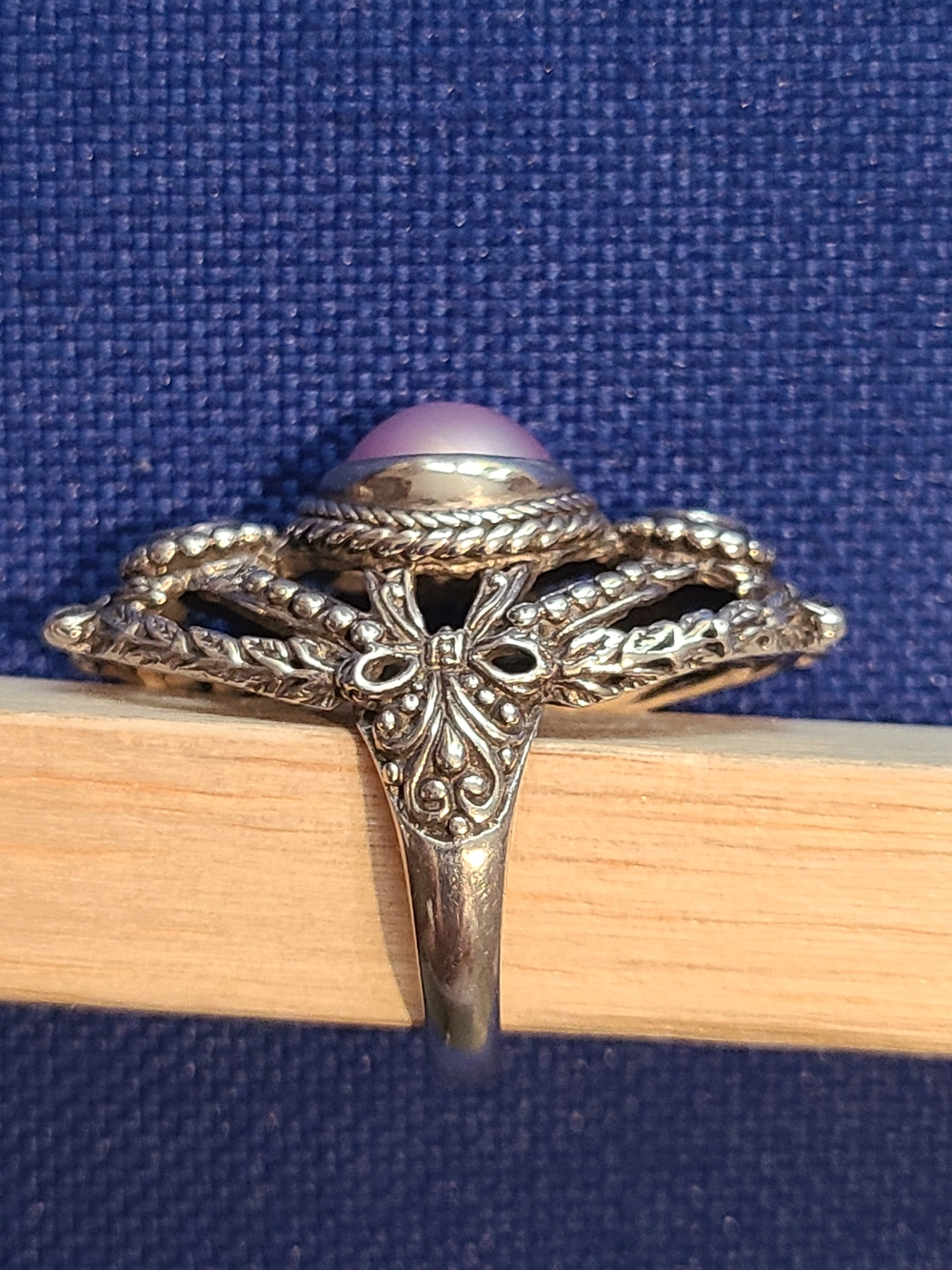 Sarda Cultured Pink Mabe Pearl And .62 Ctw Mystic Topaz Statement Ring - Picture 2 of 4